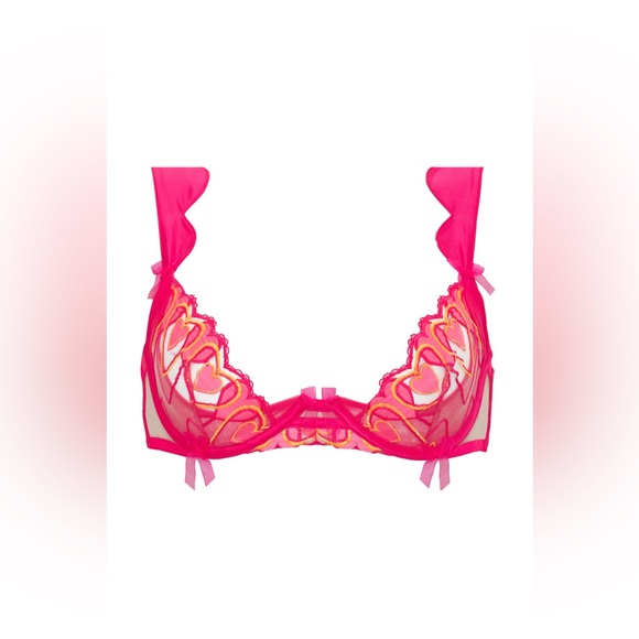 For Love and Lemons Graphic Hearts Bra NEW